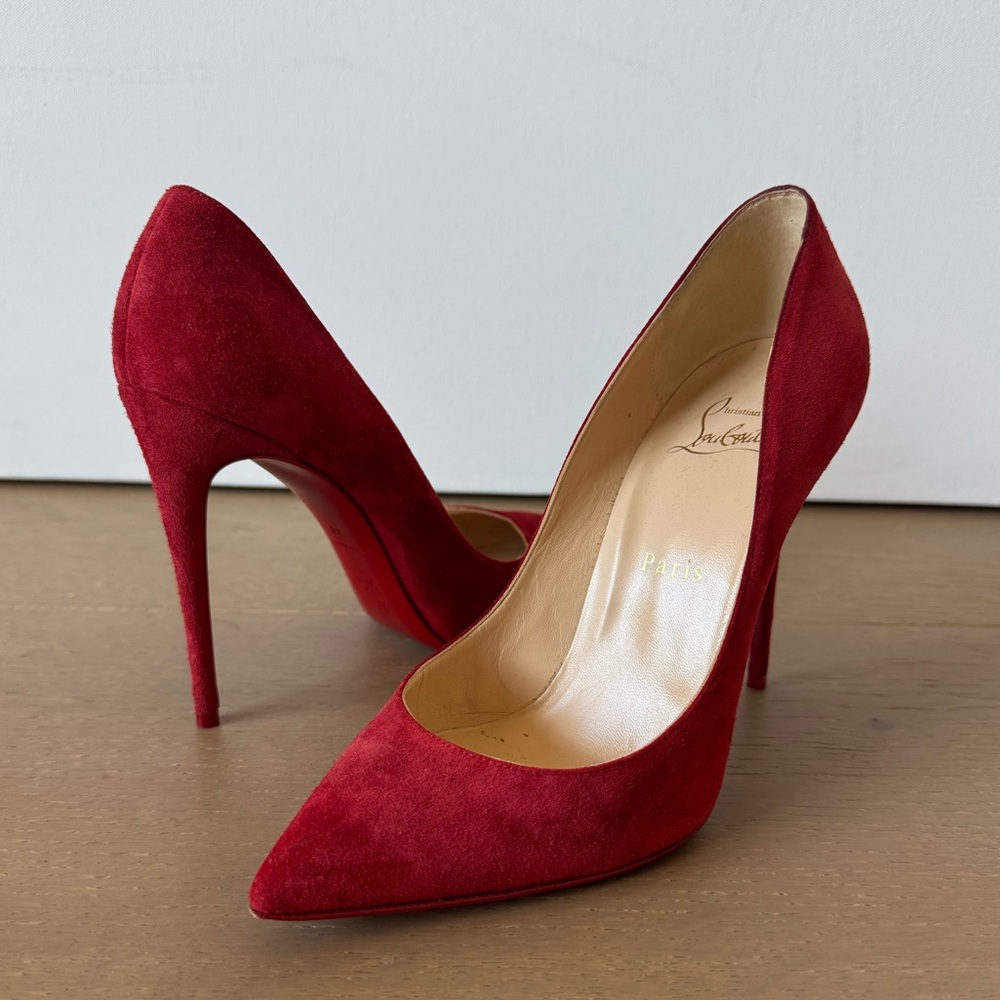 Christian Louboutin Red Suede Heels